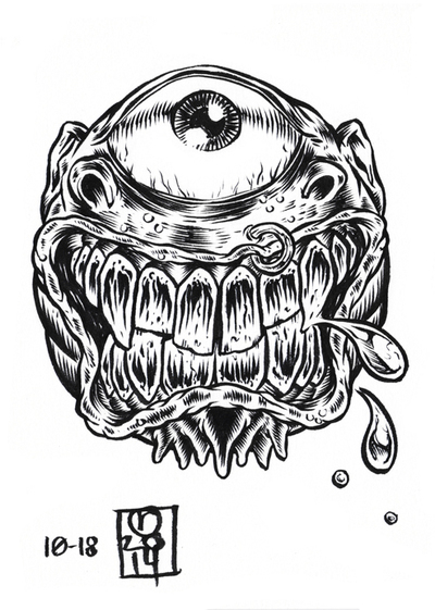 INKtober 2014 MadBalls original art 10-18