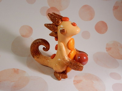 Orange Glitter Dragon