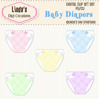 Baby Diapers (Clip Art Set) - Thumbnail 2