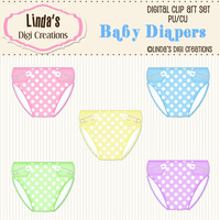 Baby Diapers (Clip Art Set) - Thumbnail 3