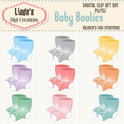 Baby Booties (Clip Art Set)
