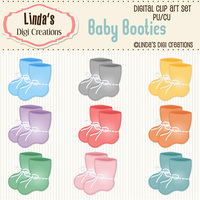 Baby Booties (Clip Art Set) - Thumbnail 1