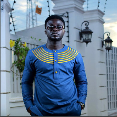Blue & gold men's african fashion wear african clothing men's wear