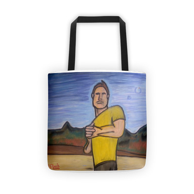 Michael david art - chasing the sun tote bag