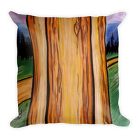 Michael David Art - Five Tree Forest Square Pillow - Thumbnail 1