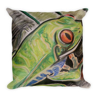 Michael David Art - Fabled Tree Frog Square Pillow - Thumbnail 1