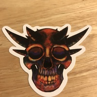 Spiky Painty Skull Sticker ( 2 pack of stickers for $5 ) - Thumbnail 4