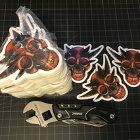 Spiky Painty Skull Sticker ( 2 pack of stickers for $5 ) - Thumbnail 2