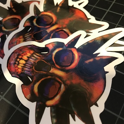 Spiky painty skull sticker ( 2 pack of stickers for $5 )