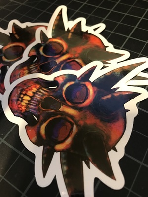 Spiky Painty Skull Sticker ( 2 pack of stickers for $5 )