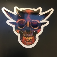 Spiky Painty Skull Sticker ( 2 pack of stickers for $5 ) - Thumbnail 3