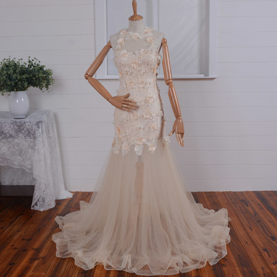 Mermaid Appliques Lace Charming wedding dress, lace wedding dress, cheap wedding dress, cheap wedding gown, bridal wedding dress,W10