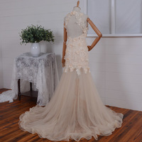 Mermaid Appliques Lace Charming wedding dress, lace wedding dress, cheap wedding dress, cheap wedding gown, bridal wedding dress,W10 - Thumbnail 1