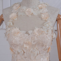 Mermaid Appliques Lace Charming wedding dress, lace wedding dress, cheap wedding dress, cheap wedding gown, bridal wedding dress,W10 - Thumbnail 2