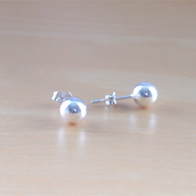 925 silver ball stud earrings/sphere stud earrings/6mm stud earrings/polished ball earrings/silver ball jewelry/silver ball jewellery/studs