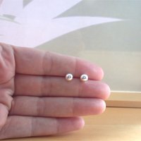 925 Silver Ball Stud Earrings/Sphere Stud Earrings/6mm Stud Earrings/Polished Ball Earrings/Silver Ball Jewelry/Silver Ball Jewellery/Studs - Thumbnail 2