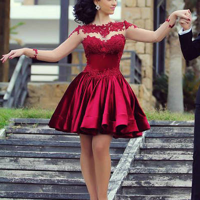 Long sleeve homecoming dresses,charming homecoming dresses,burgundy homecoming dress,cheap homecoming dress,bds00010