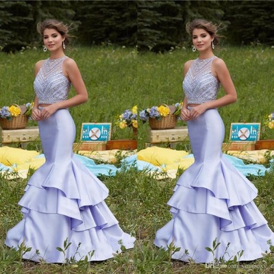 Gorgeous prom dress,two pieces prom dresses,mermaid prom dress,lavender prom dresses,charming prom dress,bds00025