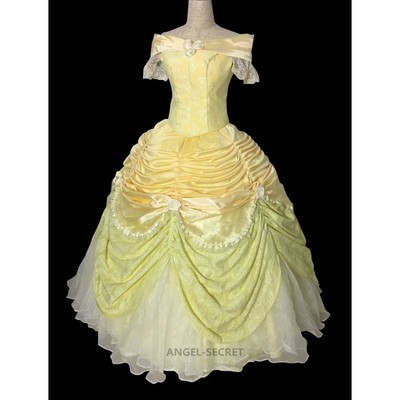 P102 cosplay beauty and beast princess belle costume tailor made adult gown