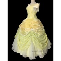 P102 cosplay beauty and beast princess belle Costume tailor made adult GOWN - Thumbnail 2