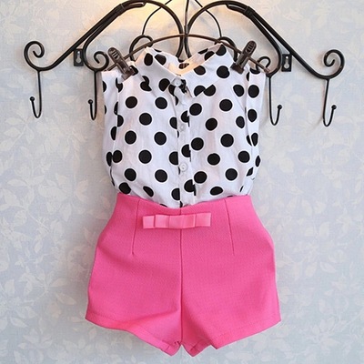 Hot pink shorts set