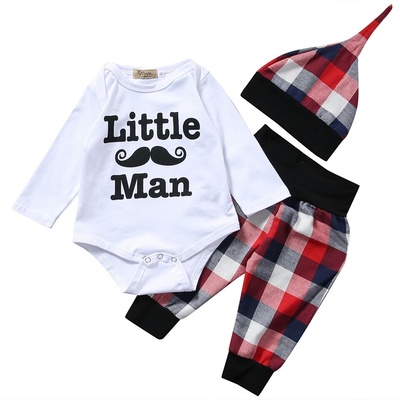 Plaid little man set 