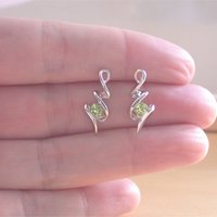 925 Peridot Stud Earrings/Sterling Silver Genuine Peridot Stud Earrings/Peridot Jewellery/Peridot Jewelery/Peridot Jewelry/August Birthstone - Thumbnail 4