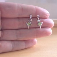 925 Peridot Stud Earrings/Sterling Silver Genuine Peridot Stud Earrings/Peridot Jewellery/Peridot Jewelery/Peridot Jewelry/August Birthstone - Thumbnail 5