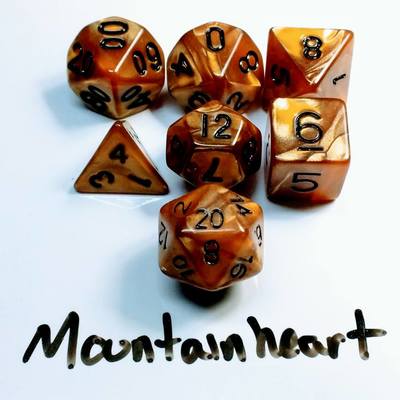 Mountainheart dice set - d&d rpg polyhedral
