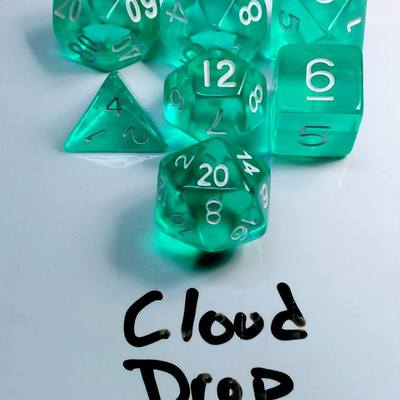 Cloud drop dice set - d&d rpg polyhedral