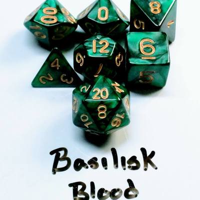 Basilisk blood dice set - d&d rpg polyhedral