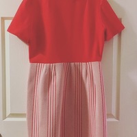Vintage Red & White collared dress - Thumbnail 2