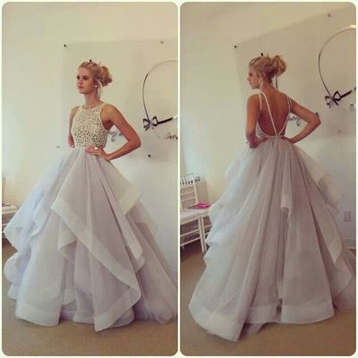 Custom made tulle ruffled long prom dress,formal dress