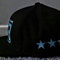 E.R (EMT) (Black&Teal Blue) Fitted Hat With Stars. - Thumbnail 1