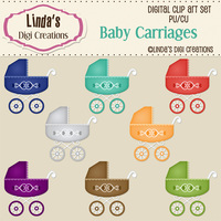 Baby Carriages (Clip Art Set) - Thumbnail 1