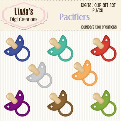Pacifiers (clip art set)