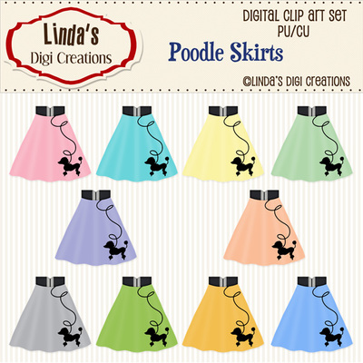 Poodle skirts (clip art set) - Thumbnail 3