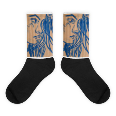 Glamour  - michael david blue series- black foot socks