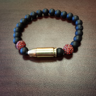 Bullet charm men bracelet