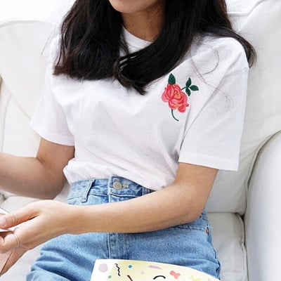 Rose tee in white 2.0 version - Thumbnail 5