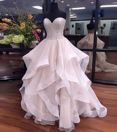 White sweetheart neck sequins long prom dress,white evening dresses