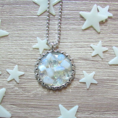 Resin cast moonstone necklace