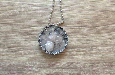 Rose Quartz Resin Necklace