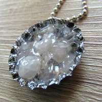 Rose Quartz Resin Necklace - Thumbnail 1