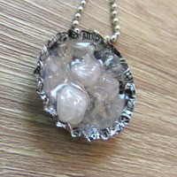 Rose Quartz Resin Necklace - Thumbnail 2