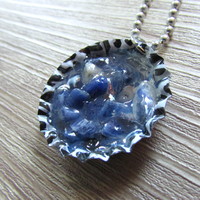 Blue agate & resin necklace - Thumbnail 1