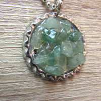Green agate & resin necklace - Thumbnail 1