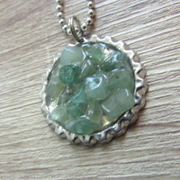 Green agate & resin necklace - Thumbnail 2
