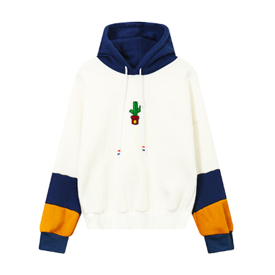 Cactus block color sleeve hoodies - Thumbnail 5
