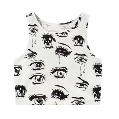 Crying eye crop top